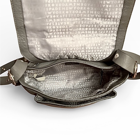 Kate Spade Chantelle Watertown Road gray suede & pebbled leather crossbody - Picture 5 of 7